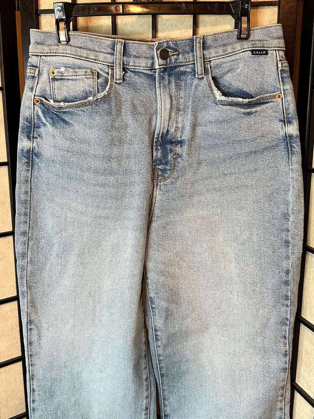 CELLO Super High-Rise Straight Leg Dad Jean - Light Blue - Picture 3 of 7